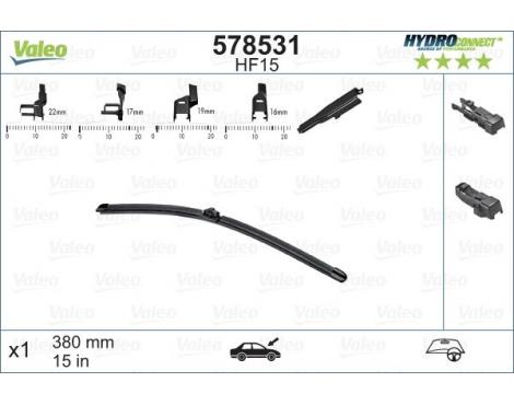 VALEO Wiper Blade HYDROCONNECT 380mm