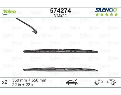 VALEO Wiper Blade SILENCIO CONVENTIONAL SET 550mm & 550mm