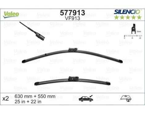 VALEO Wiper Blade SILENCIO FLAT BLADE SET 630mm & 550mm