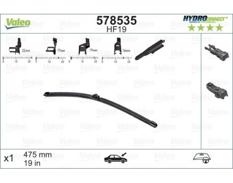 VALEO Wiper Blade HYDROCONNECT 475mm