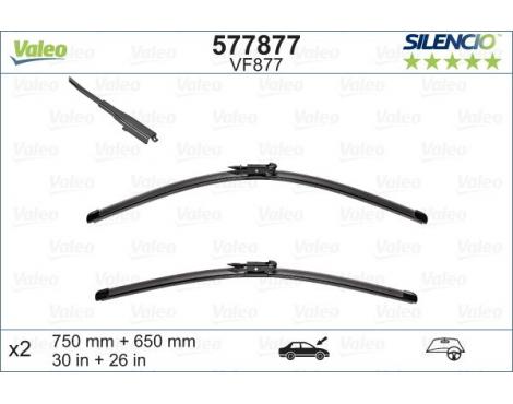 VALEO Wiper Blade SILENCIO FLAT BLADE SET 750mm & 650mm