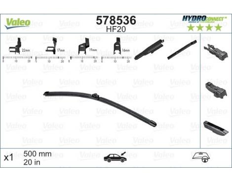 VALEO Wiper Blade HYDROCONNECT 500mm