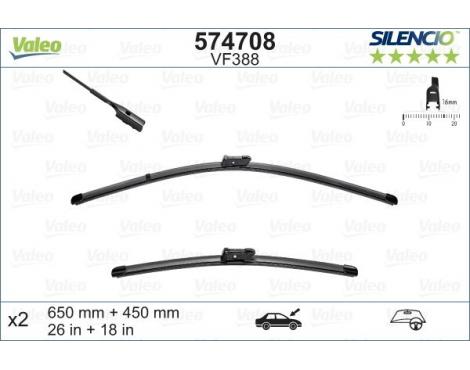 VALEO Wiper Blade SILENCIO FLAT BLADE SET 650mm & 450mm