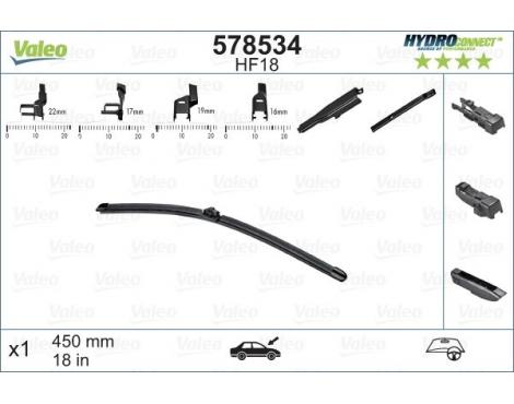 VALEO Wiper Blade HYDROCONNECT 450mm